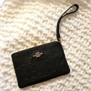 Coach Black Leather Wristlet